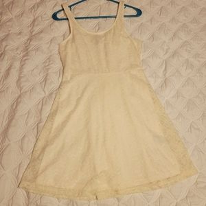 Express cream lace A-line mini dress